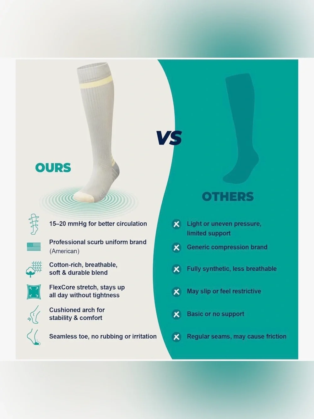 TINYLEMON Wide Calf Compression Socks for Women & Men 15-20 mmHg Cushioned L/XL